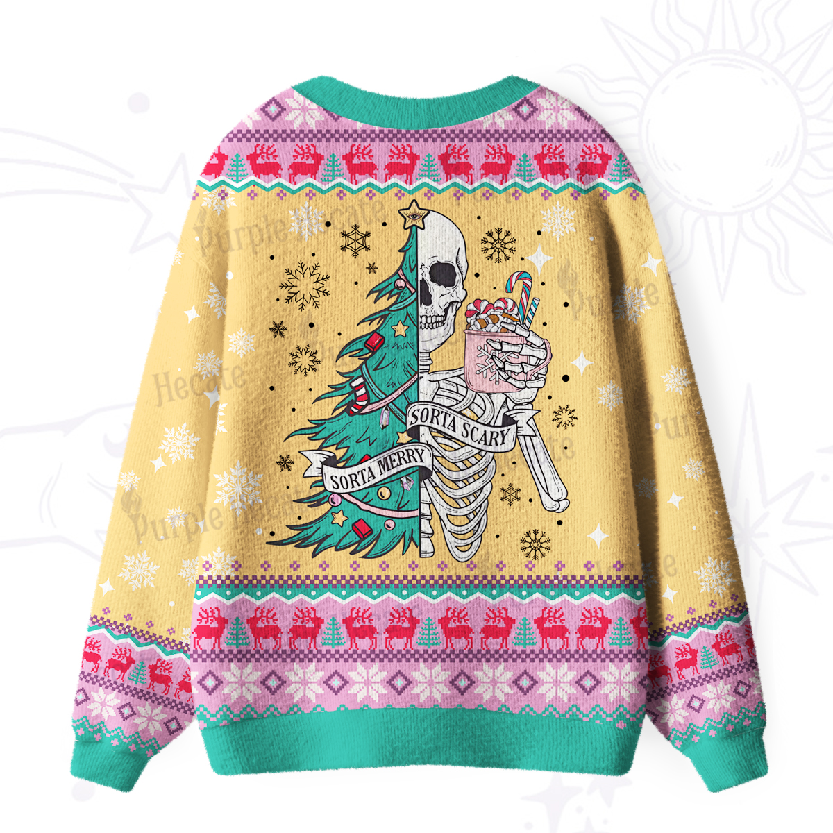 Purplehecate Sorta Merry Sorta Scary Christmas Ugly Cardigan Sweaters