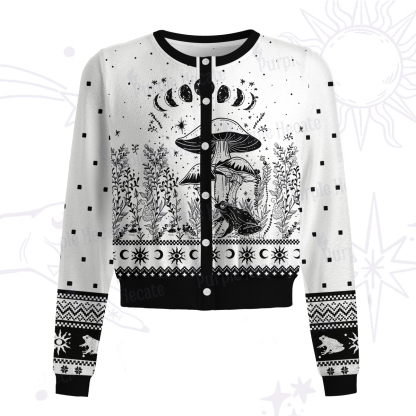Purplehecate Celestial Frog Mushrooms Knit Cardigan