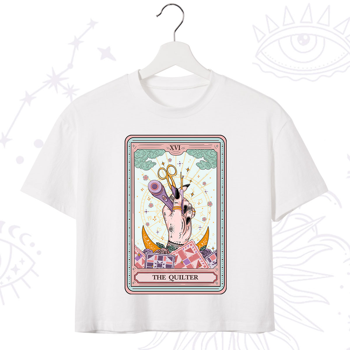 Purplehecate The Quilter Tarot Card Crop T-Shirt