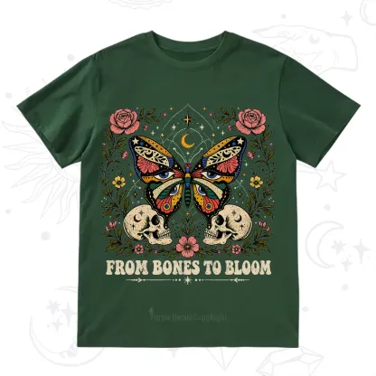 Purplehecate From Bones to Bloom Butterfly T-Shirt