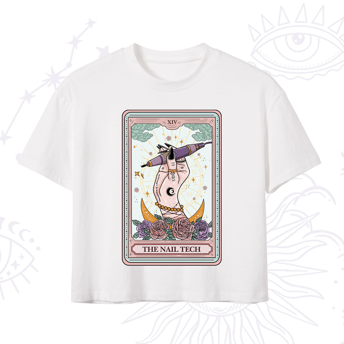 Purplehecate The Nail Tech Tarot Card Crop T-Shirt
