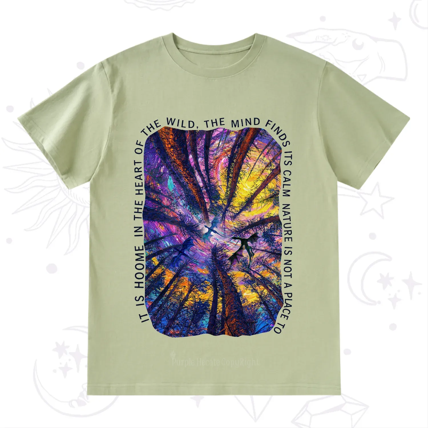 Purplehecate Forest Mindscape Night Sky T-Shirt