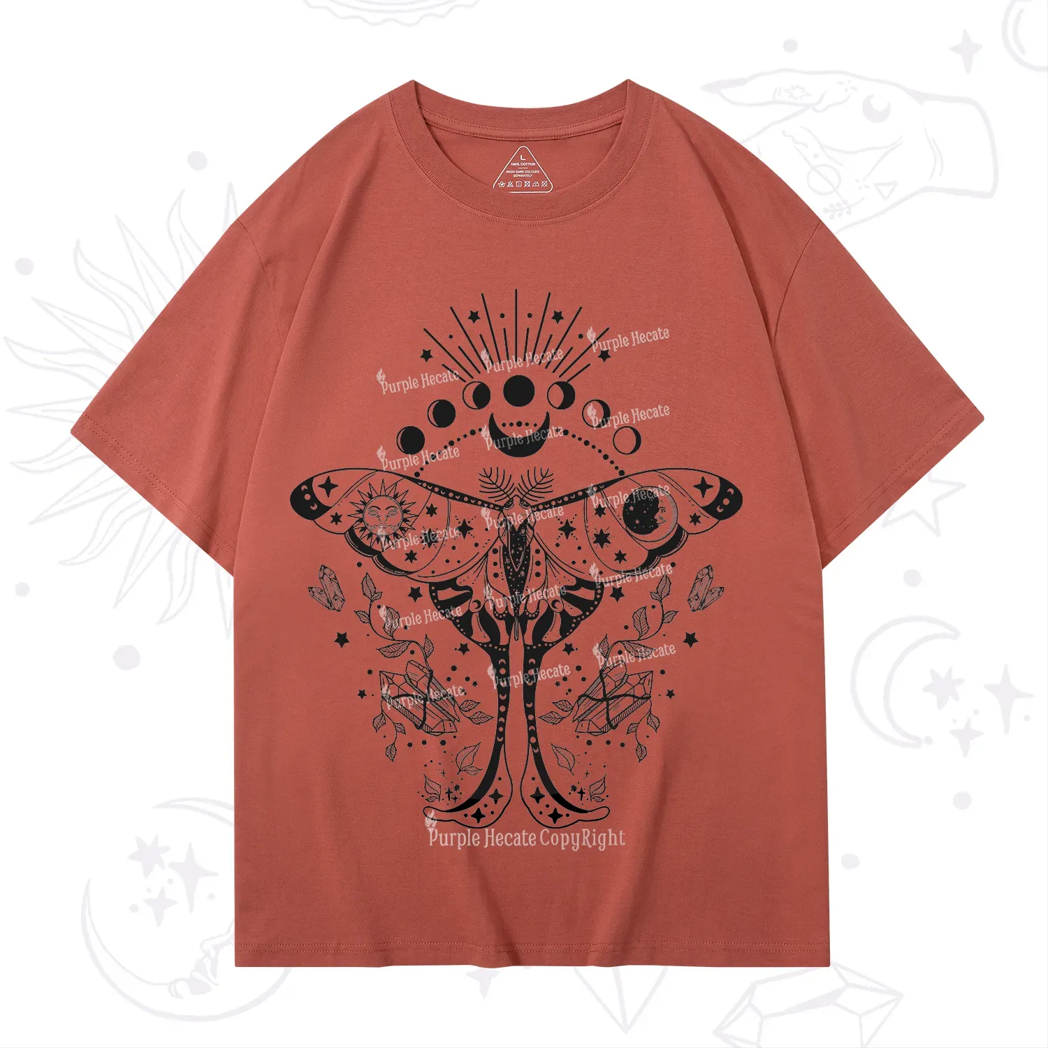 Purplehecate Moonlit Celestial Moth T-Shirt