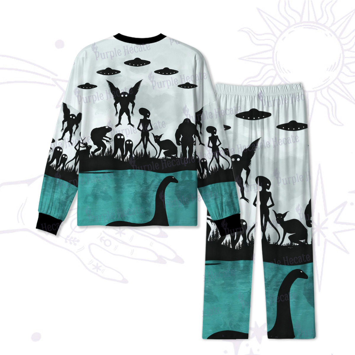 Purplehecate Alien Lake Monster Encounter Pajamas