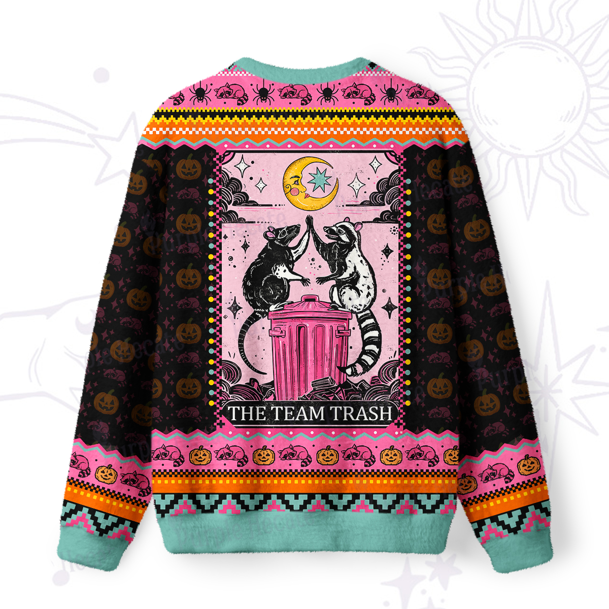 Purplehecate The Team Trash Opossum Tarot Ugly Halloween Sweatshirts
