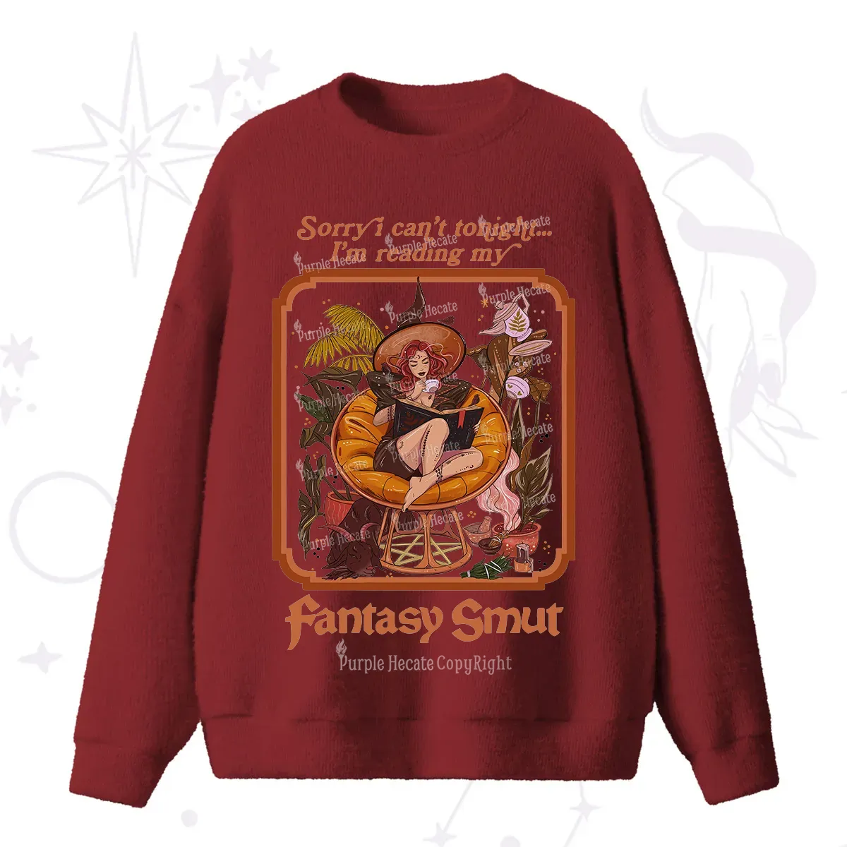 Purplehecate Sorry I Can't Tonight I'm Reading My Fantasy Smut Fuzzy Ugly Sweater
