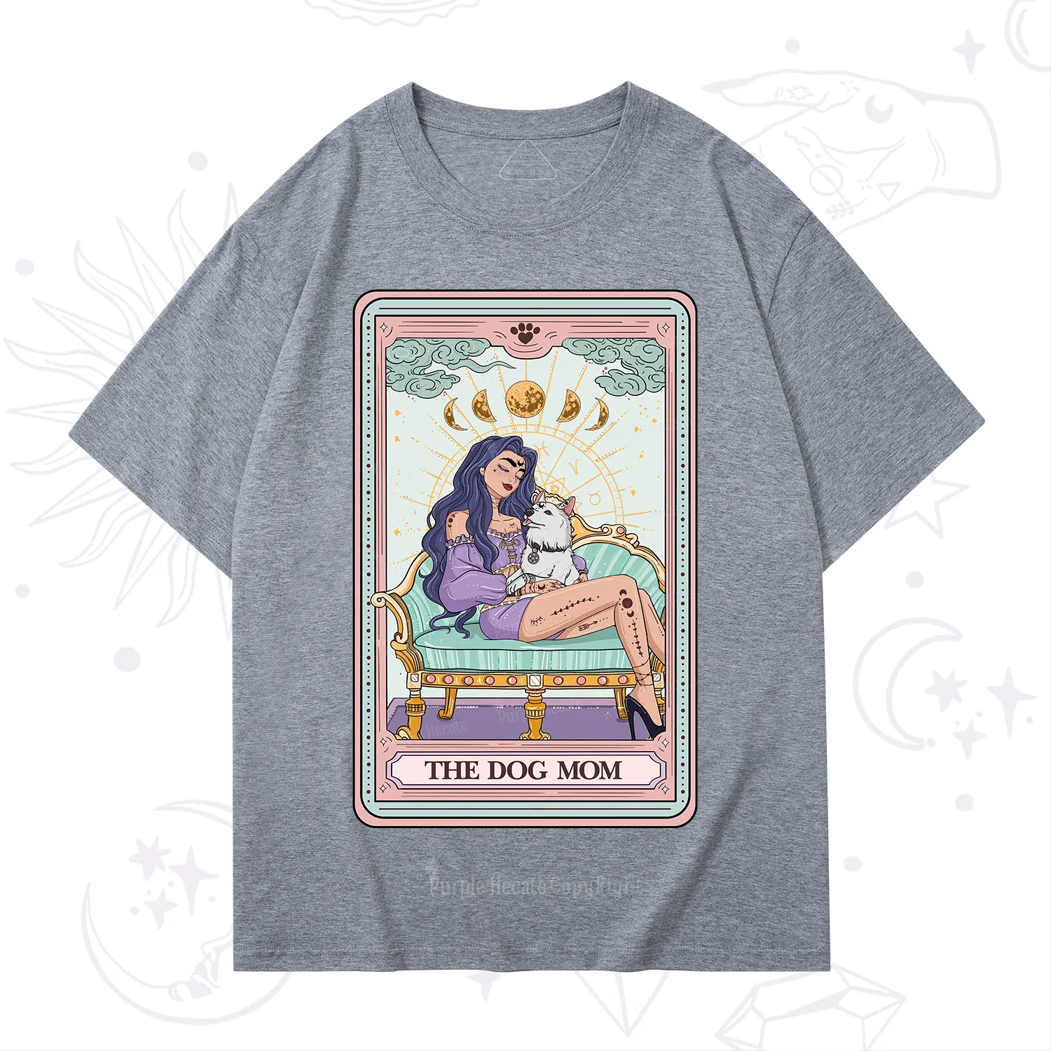 Purplehecate The Dog Mom Tarot Card T-Shirt