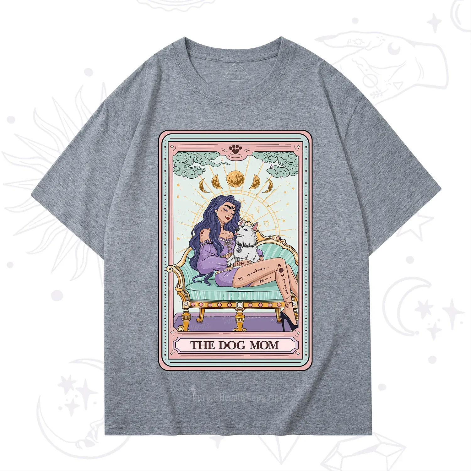Purplehecate The Dog Mom Tarot Card T-Shirt