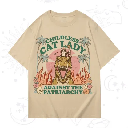 Purplehecate Childless Cat Lady Burn the Patriarchy T-Shirt