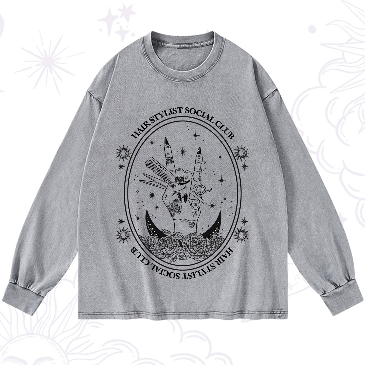 Purplehecate Hair Stylist Club Washed Long Sleeve Shirt