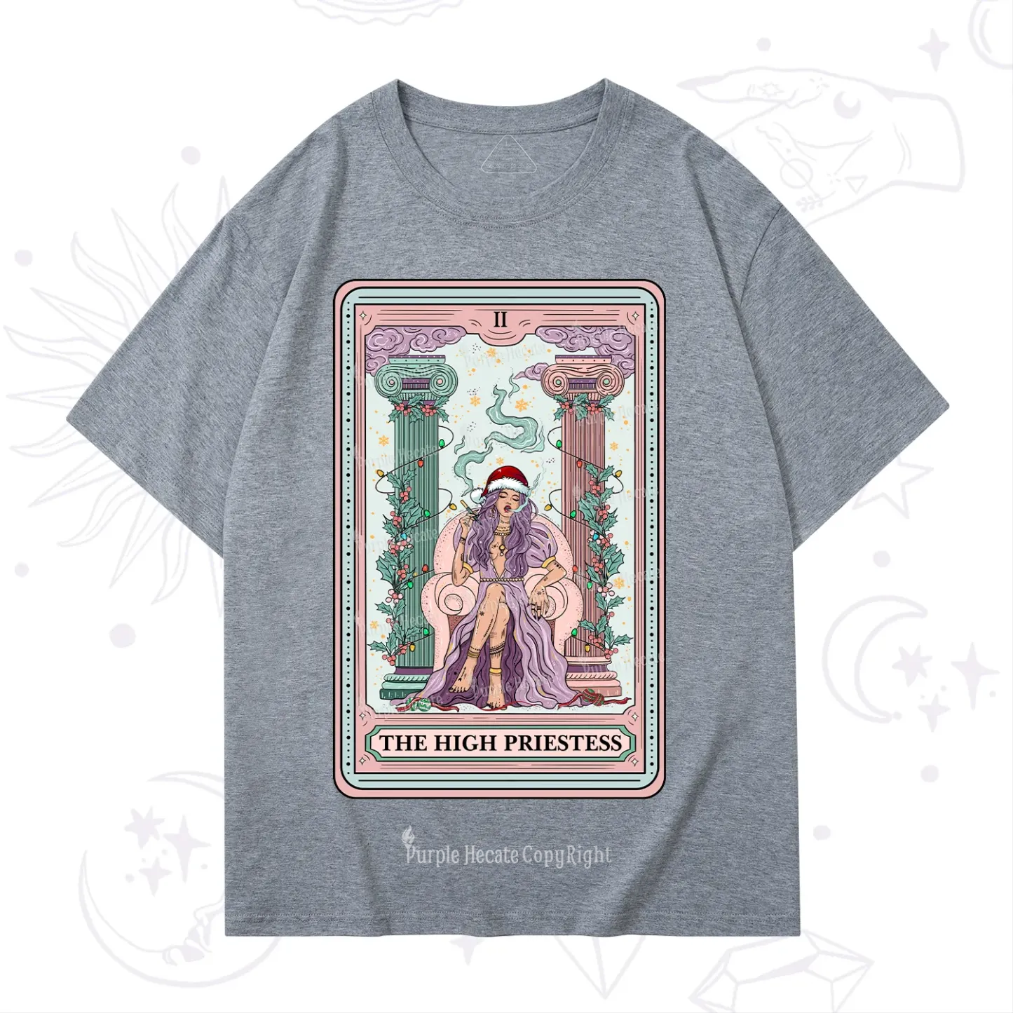 Purplehecate The High Priestess Tarot Card Christmas T-Shirt