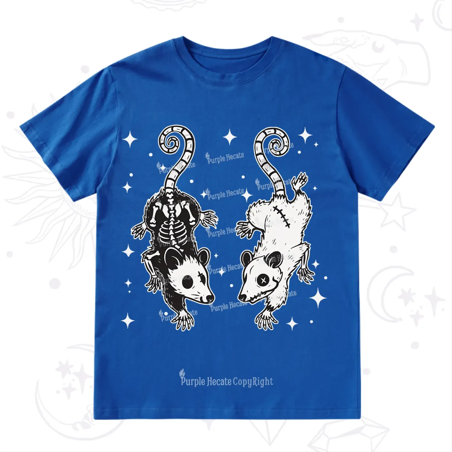 Purplehecate Moonlit Skeleton Rats T-Shirt