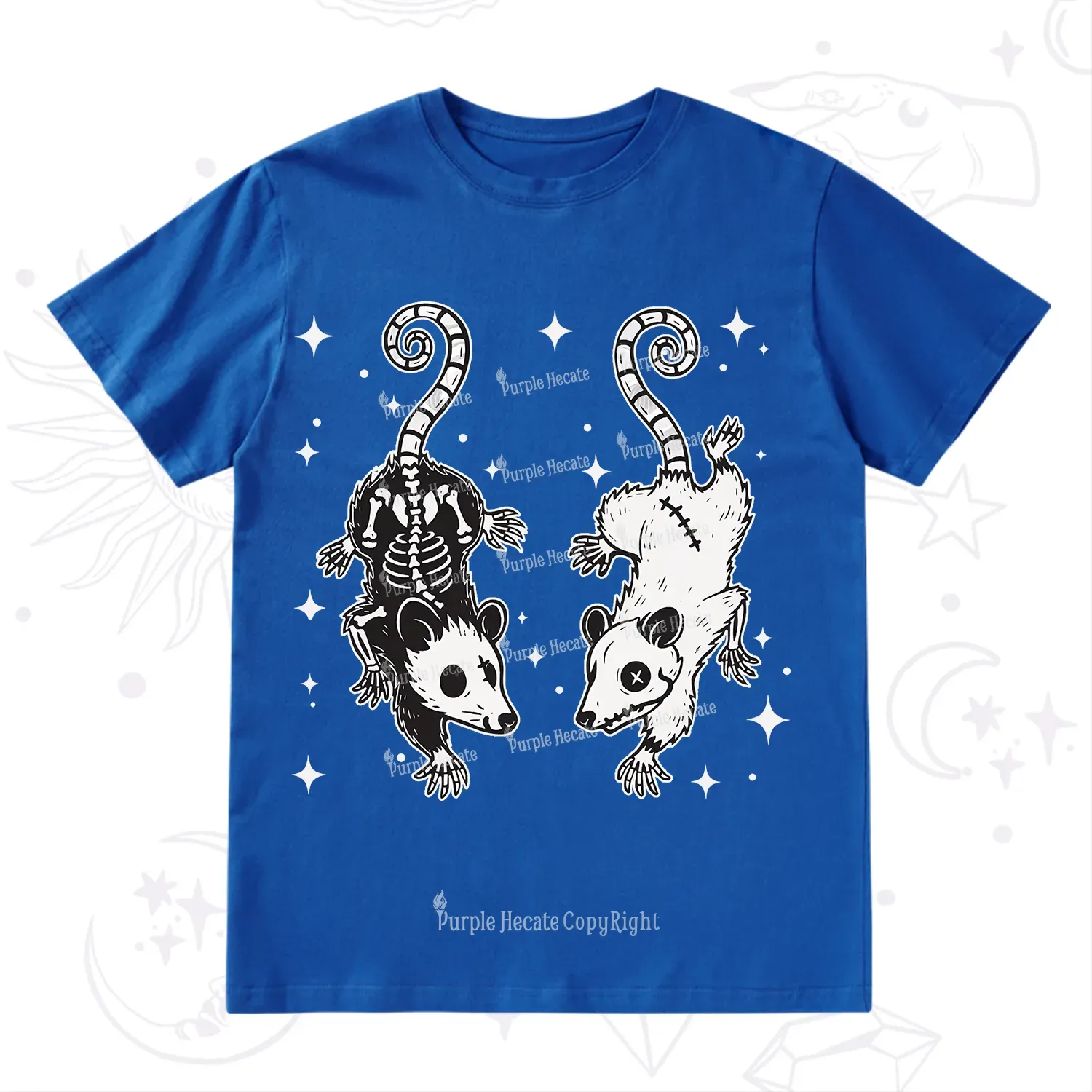 Purplehecate Moonlit Skeleton Rats T-Shirt
