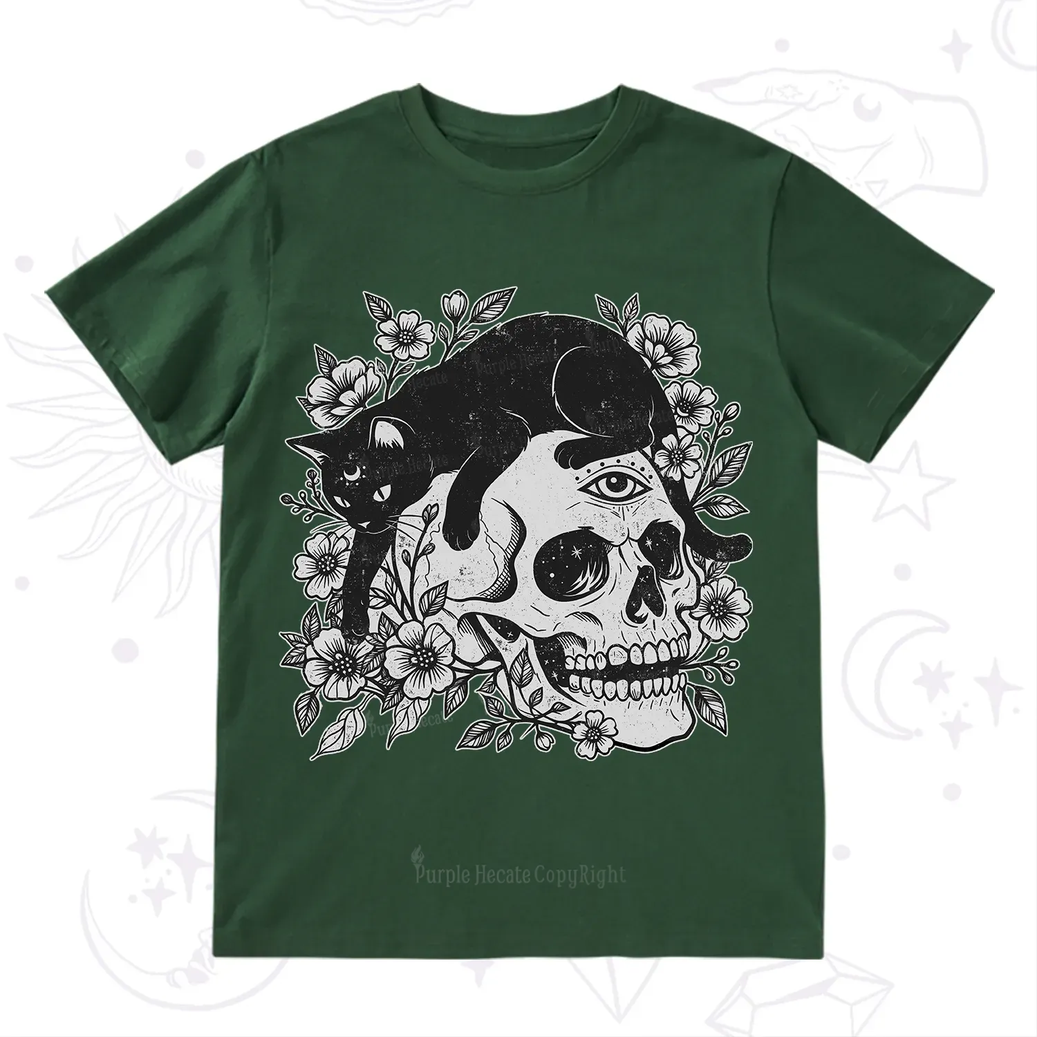 Purplehecate Black Cats In A Skull T-Shirt