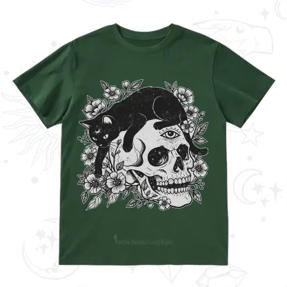 Purplehecate Black Cats In A Skull T-Shirt