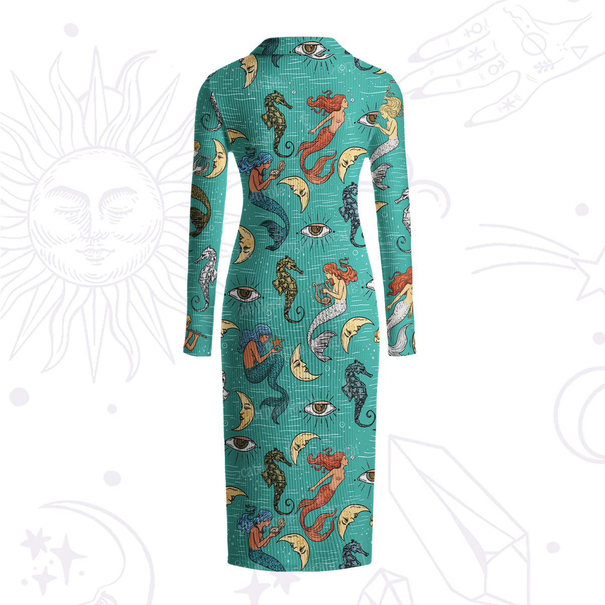 Purplehecate Mermaid Magic Ribbed Knit Dress
