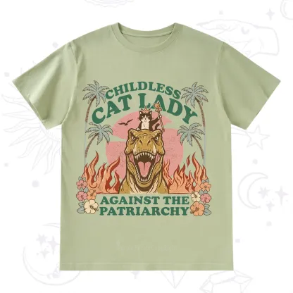 Purplehecate Childless Cat Lady Burn the Patriarchy T-Shirt
