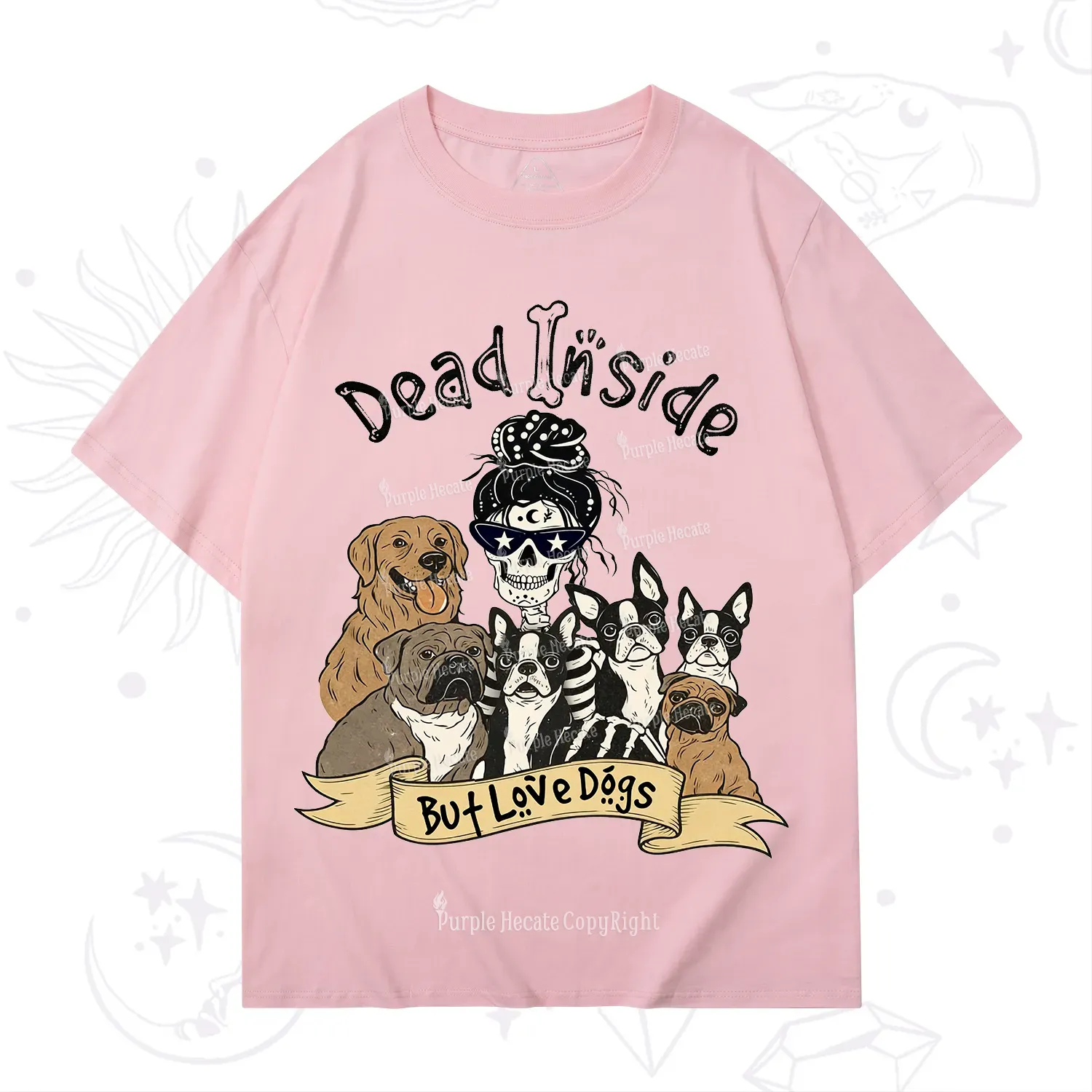 Purplehecate Dead Inside But Love Dogs T-Shirt