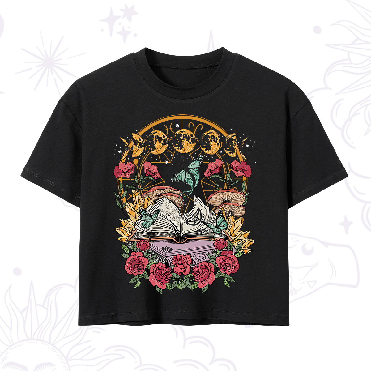 Purplehecate Witchy Book Crop T-Shirt 