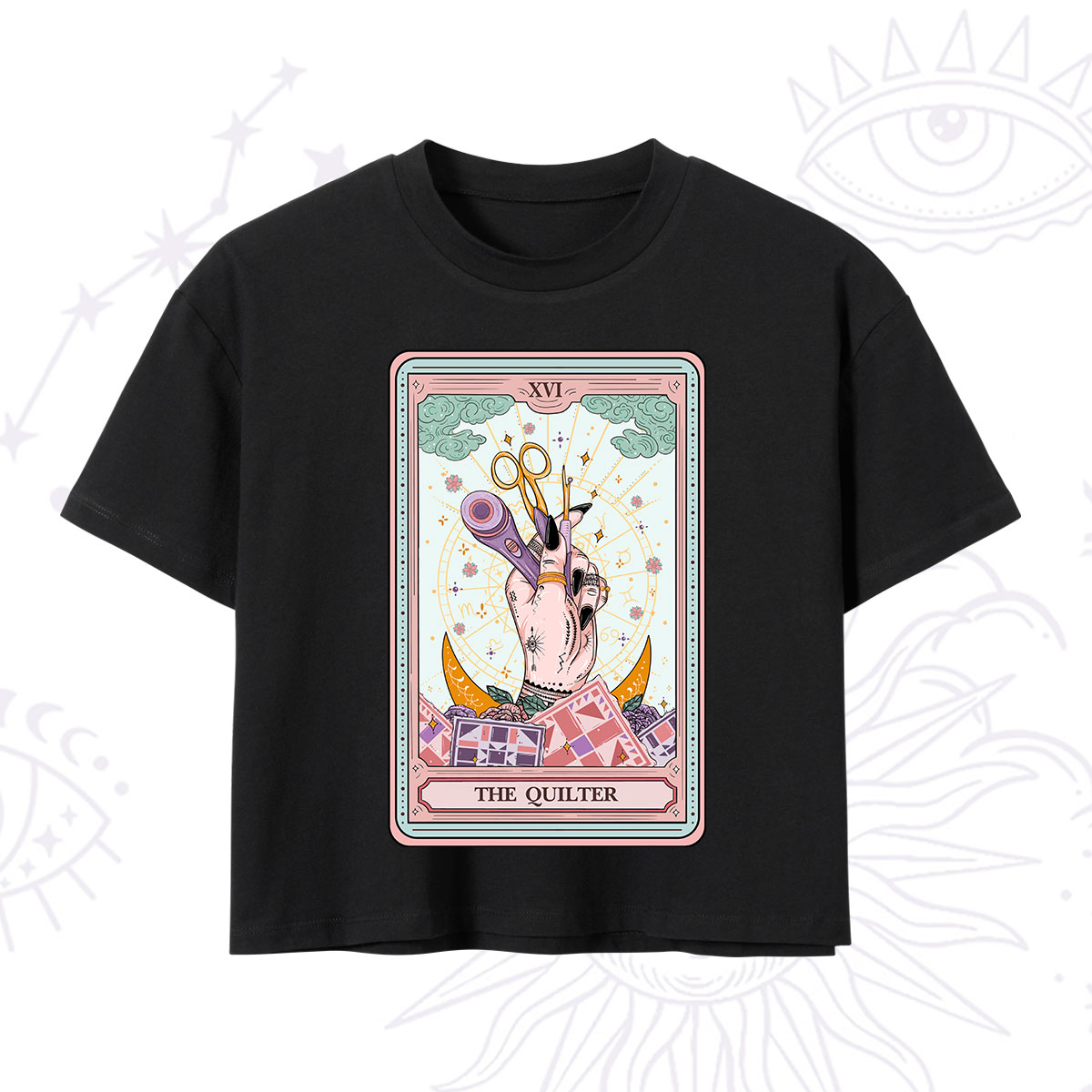 Purplehecate The Quilter Tarot Card Crop T-Shirt