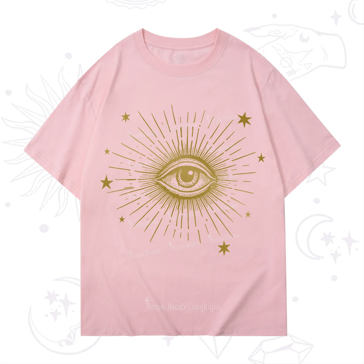 Purplehecate Celestial Eye with Stars T-Shirt