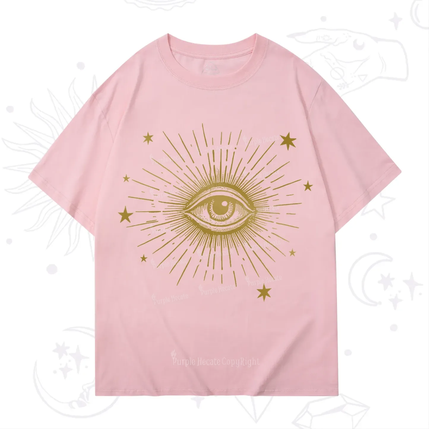 Purplehecate Celestial Eye with Stars T-Shirt