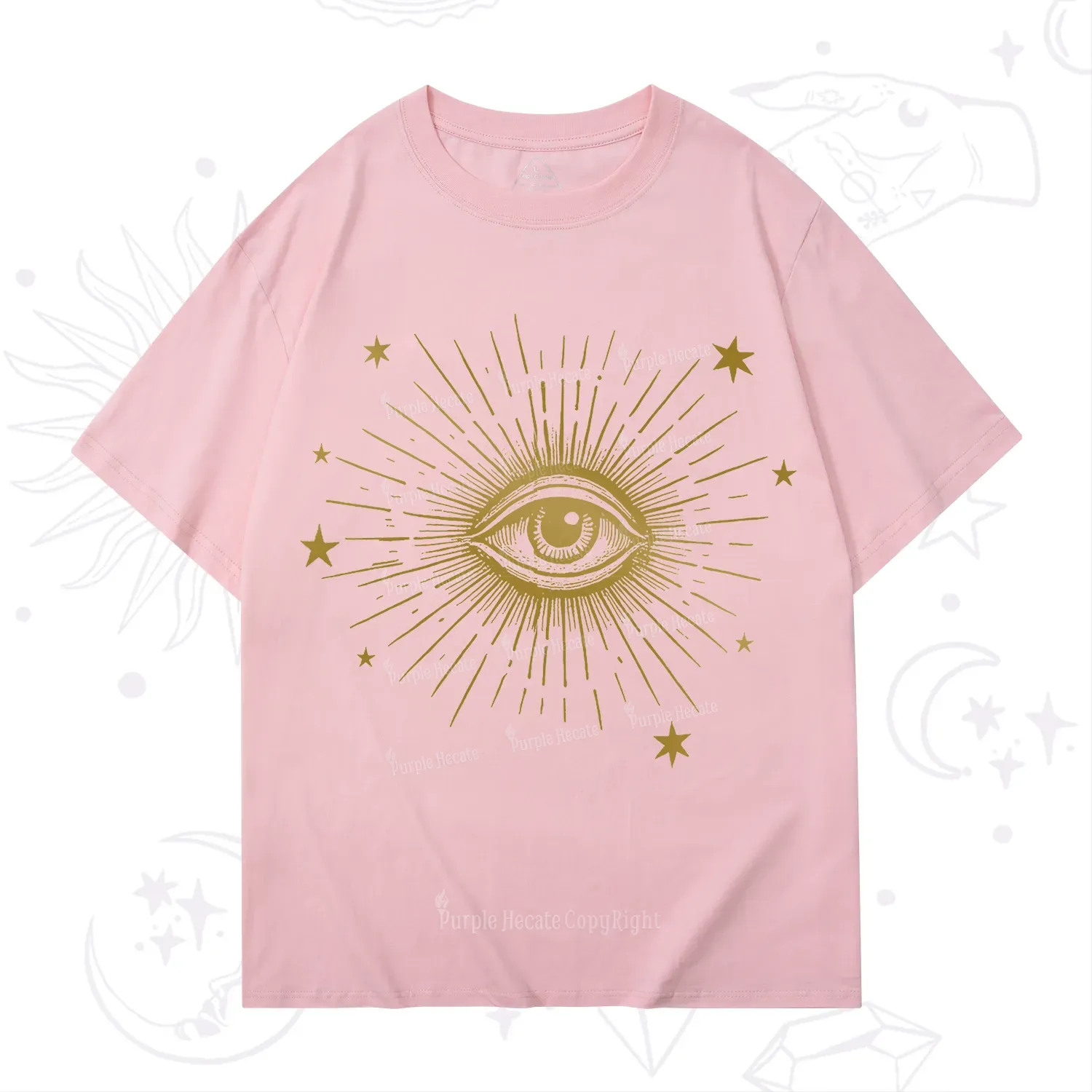 Purplehecate Celestial Eye with Stars T-Shirt