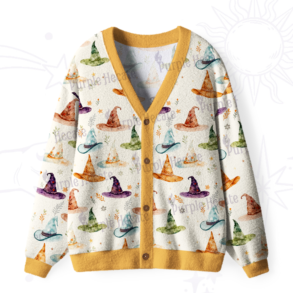 Purplehecate Witch Hat Ugly Cardigan Sweaters