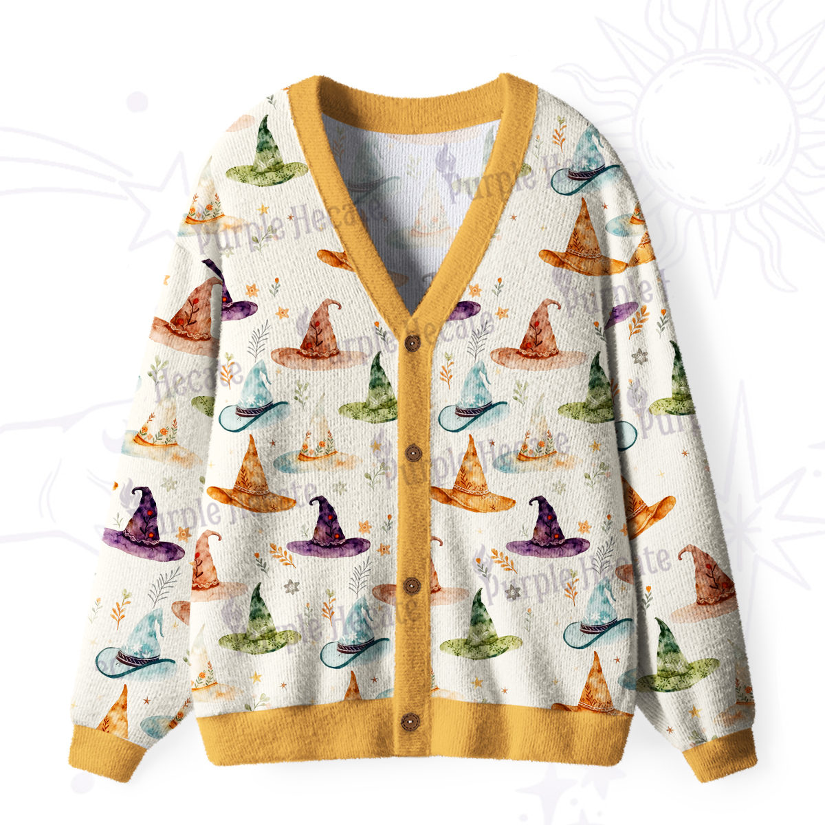 Purplehecate Witch Hat Ugly Cardigan Sweaters