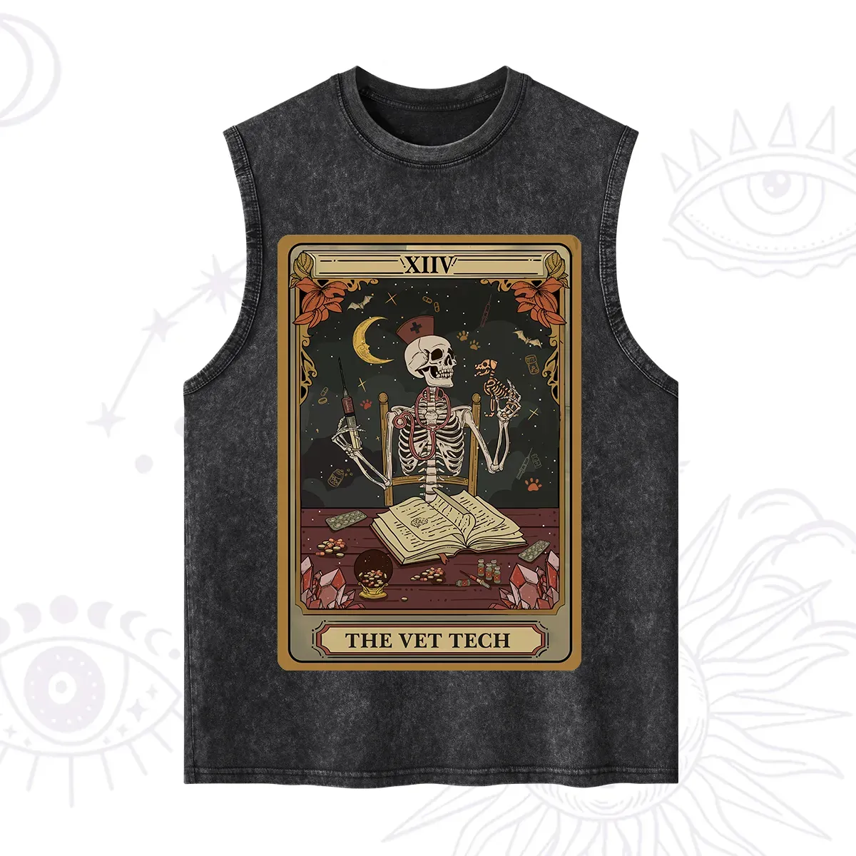 Purplehecate The Vet Tech Skeleton Tarot Washed Tank