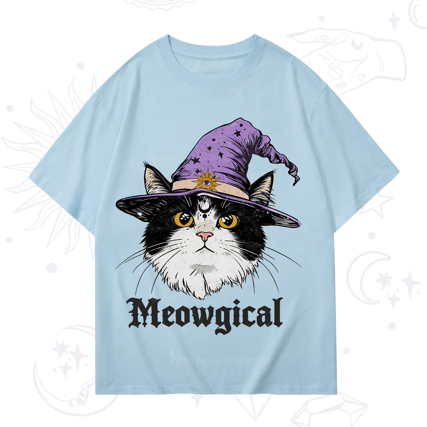 Purplehecate Meowgical Witch Cat T-Shirt