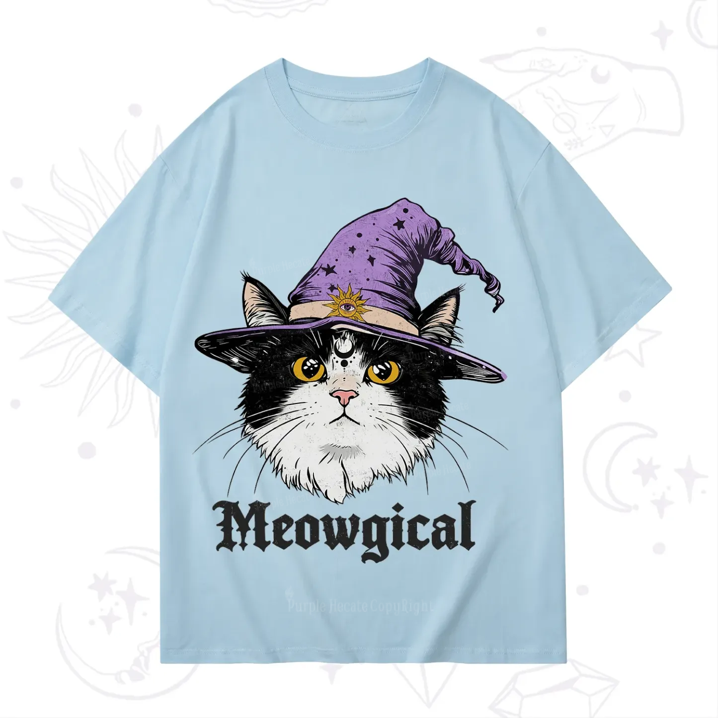 Purplehecate Meowgical Witch Cat T-Shirt
