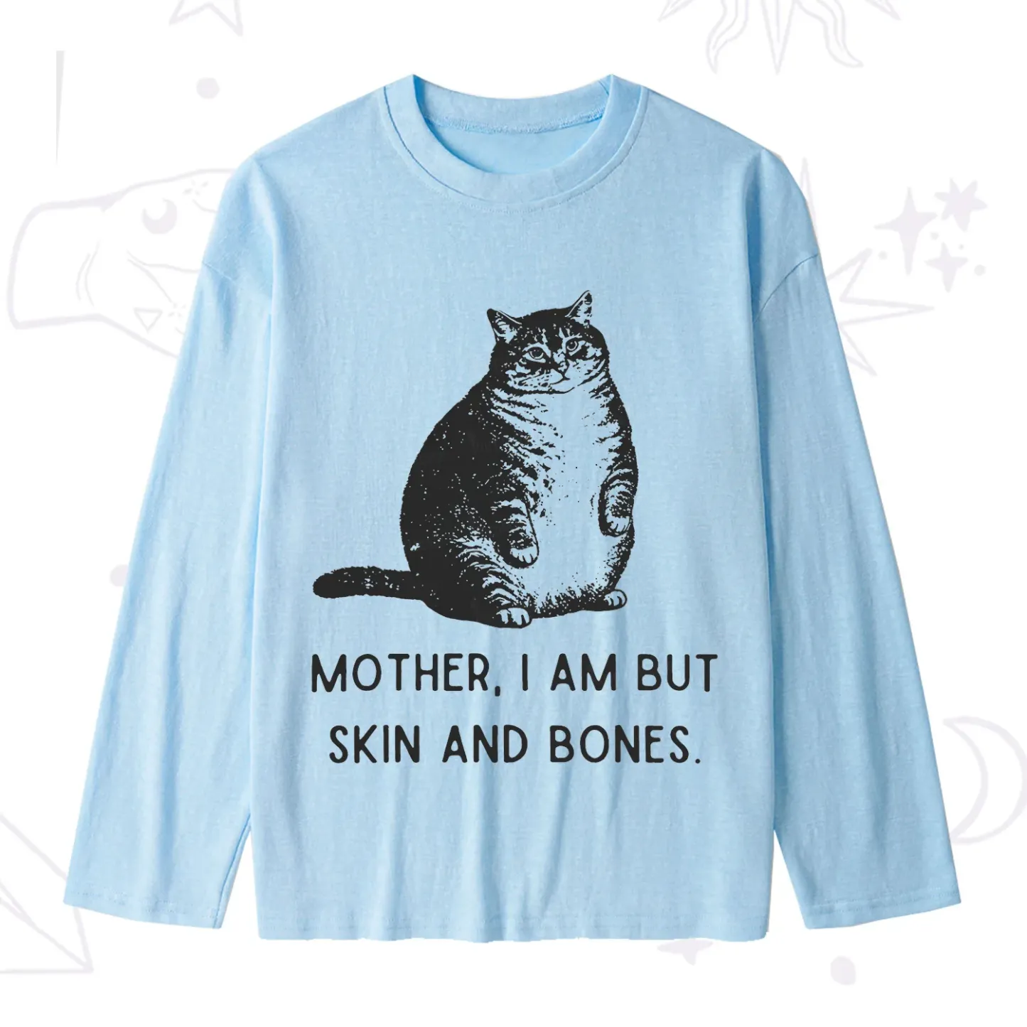Purplehecate Cat Mother I Am But Skin And Bones Slub Long Sleeve T-Shirt