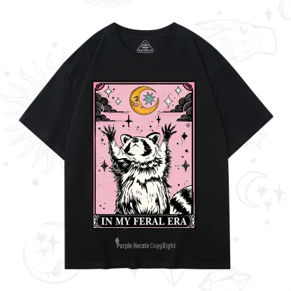 Purplehecate The In My Feral Era Tarot Raccoon T-Shirt