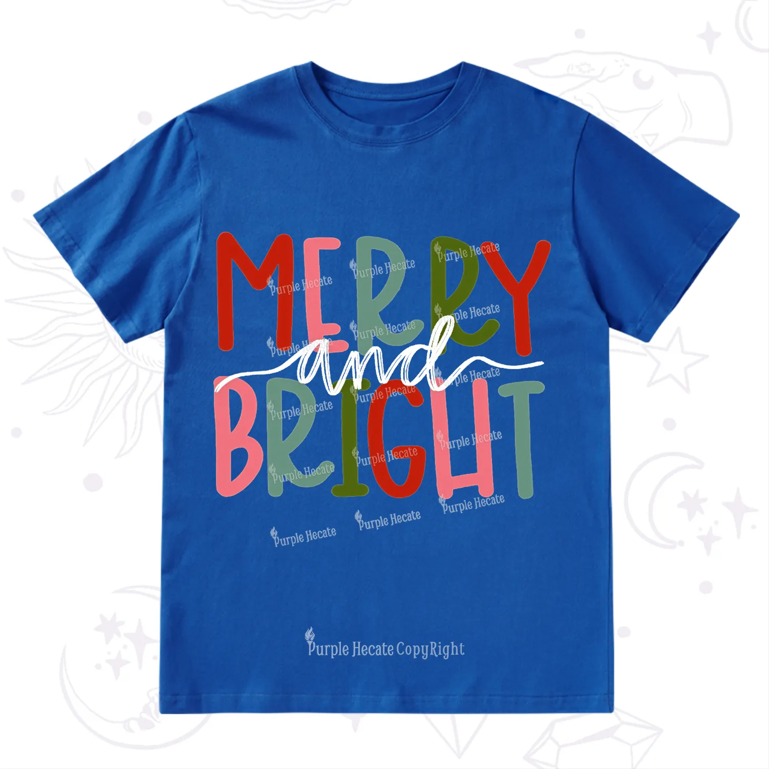 Purplehecate Merry and Bright Christmas T-Shirt
