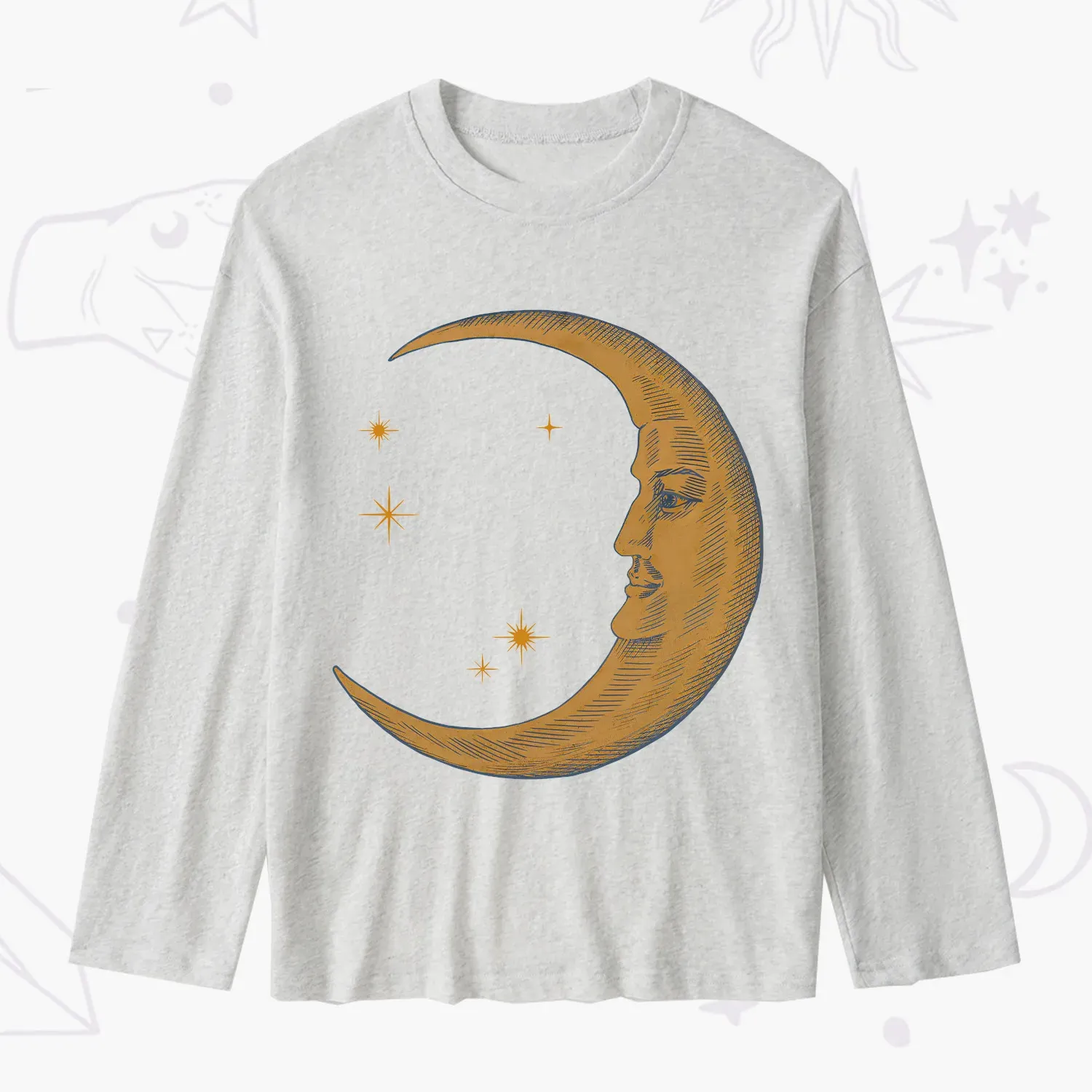 Purplehecate Celestial Moon Slub Long Sleeve T-Shirt