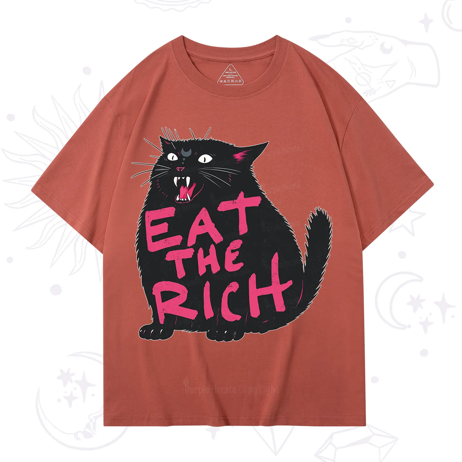 Purplehecate Eat The Rich Cat T-Shirt
