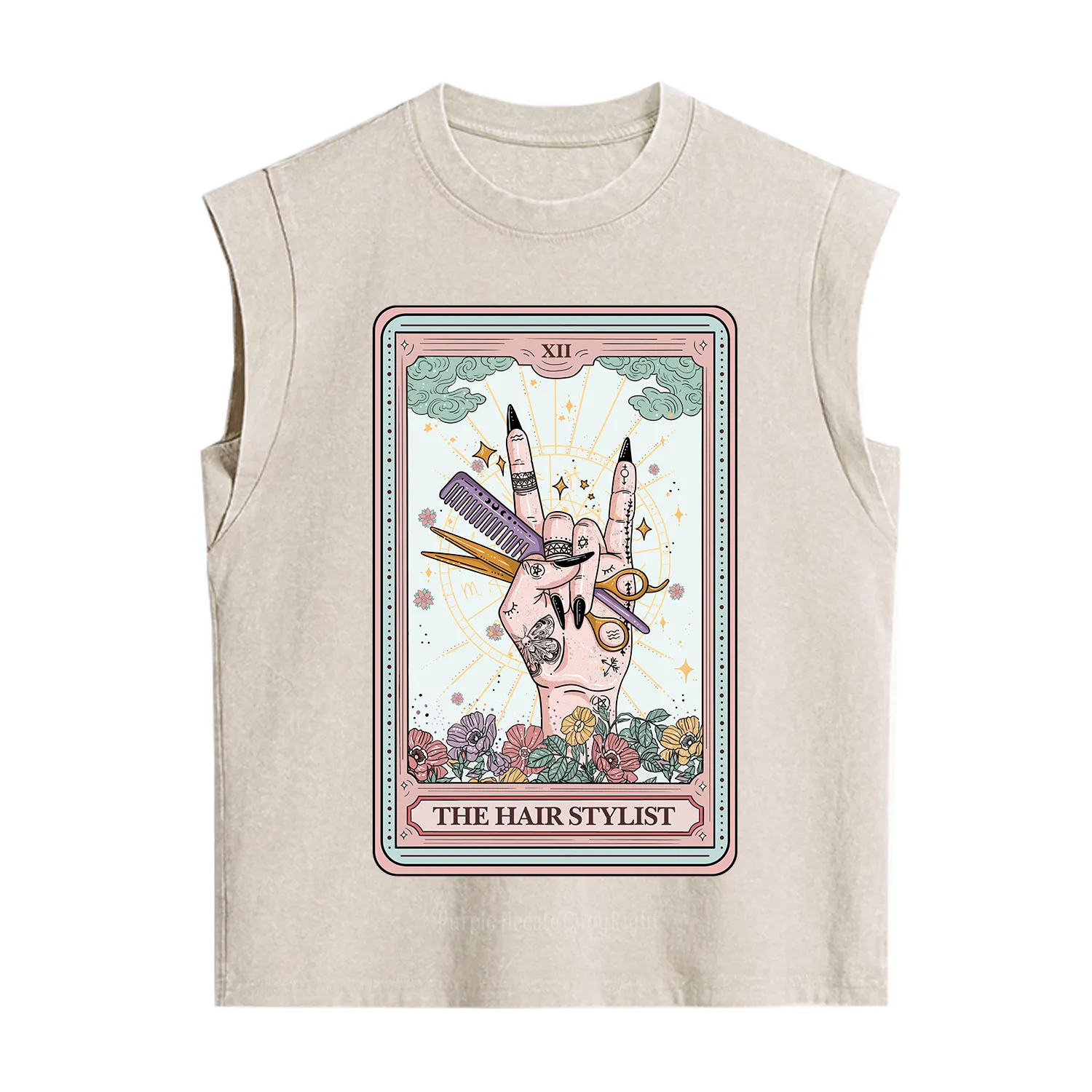 Purplehecate The Hair Stylist Tarot Vintage Washed Tank