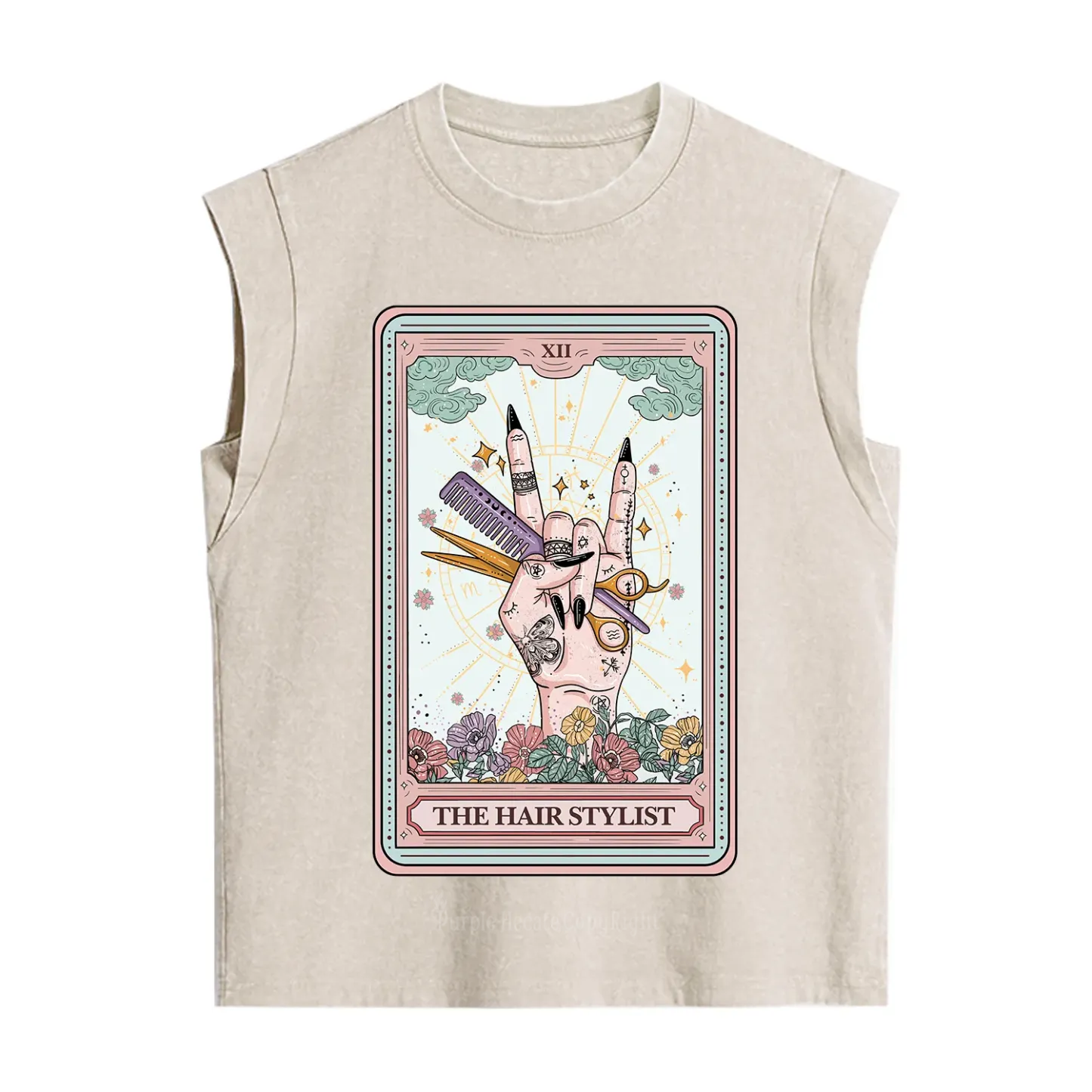 Purplehecate The Hair Stylist Tarot Vintage Washed Tank