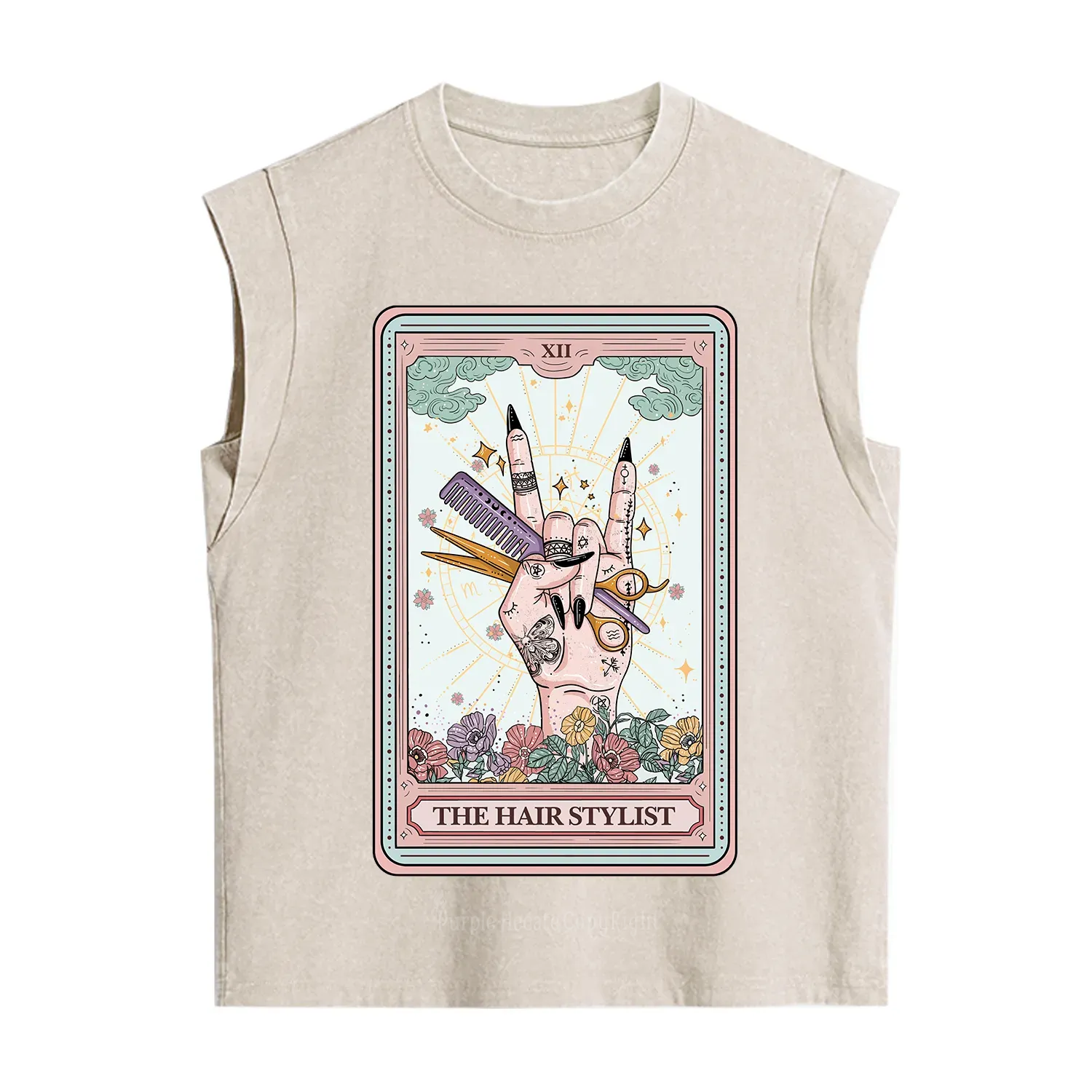 Purplehecate The Hair Stylist Tarot Vintage Washed Tank