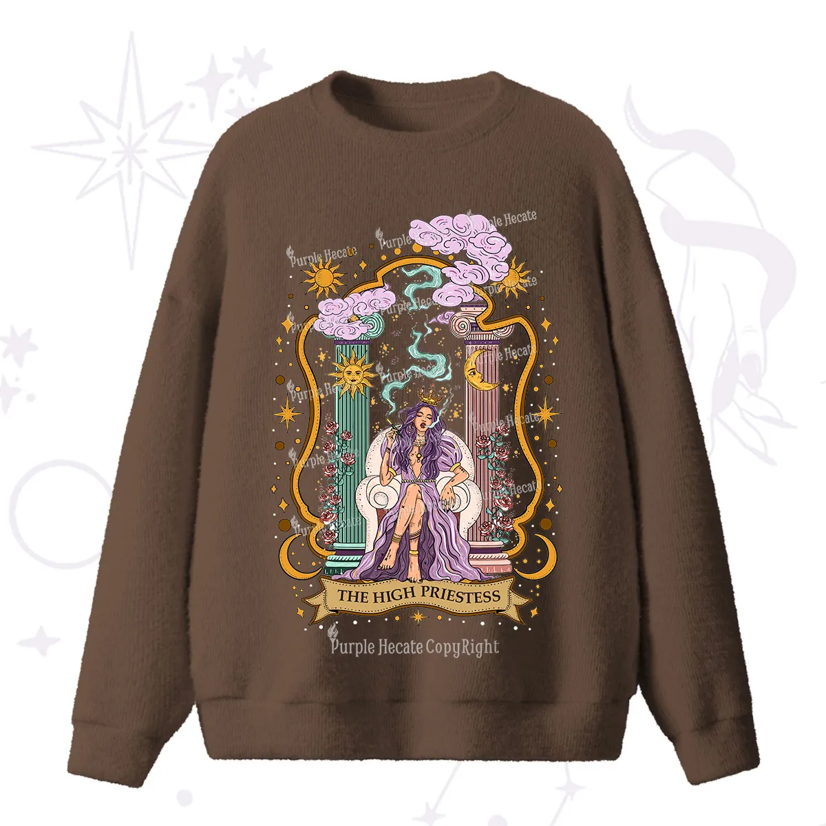 Purplehecate The High Priestess Goddess Fuzzy Ugly Sweater