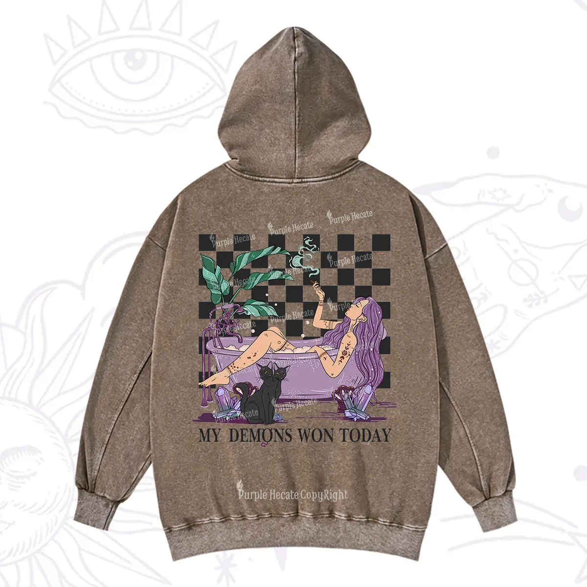 Purplehecate My Demons Won Today Washed Hoodie