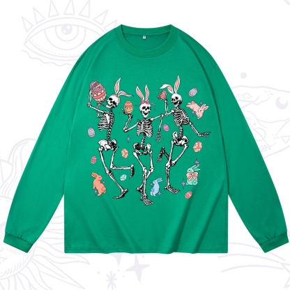Purplehecate Easter Bunny Skeleton Long Sleeve T-Shirt
