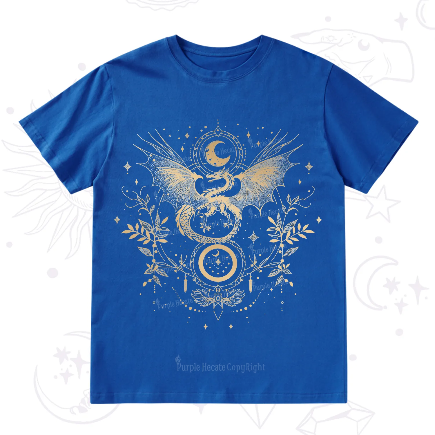 Purplehecate Celestial Dragon Moon Phase T-Shirt