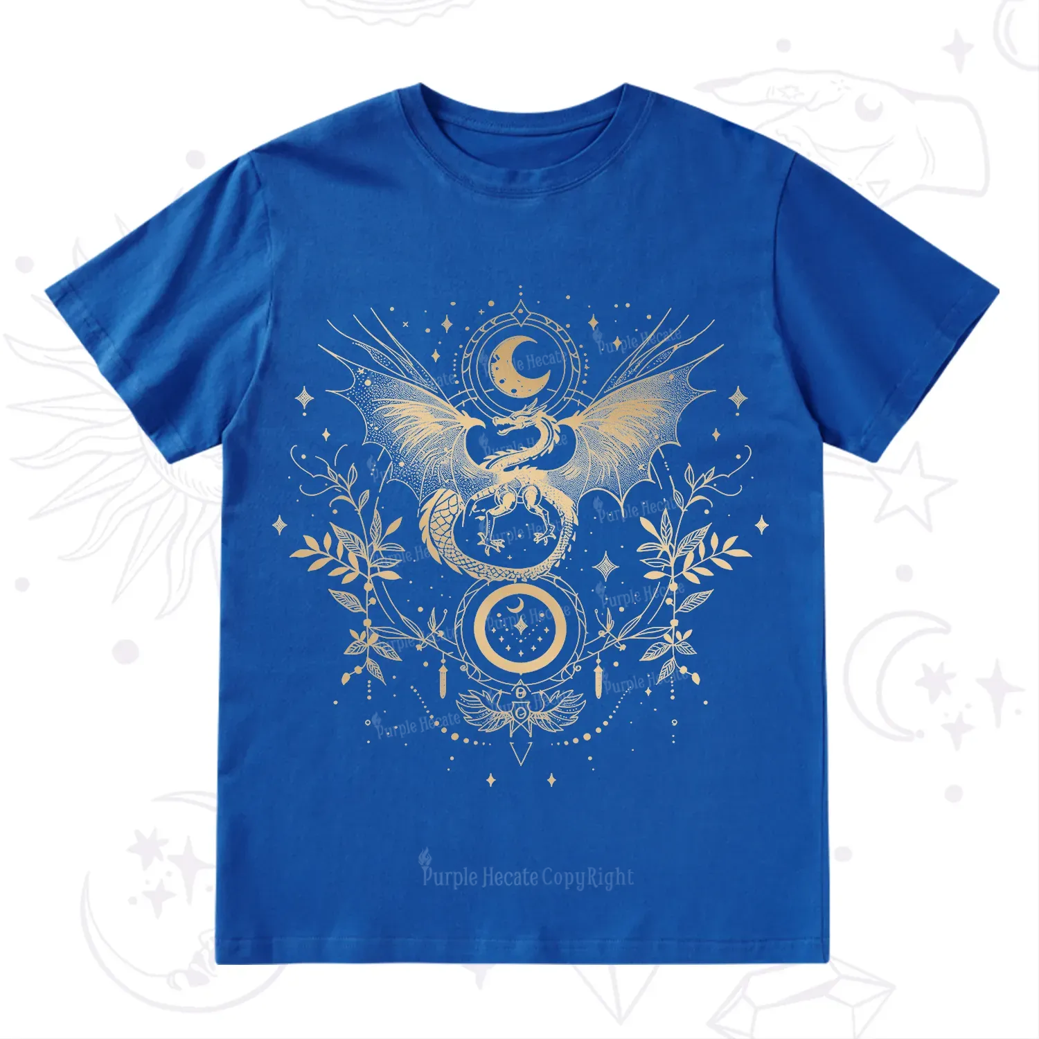 Purplehecate Celestial Dragon Moon Phase T-Shirt