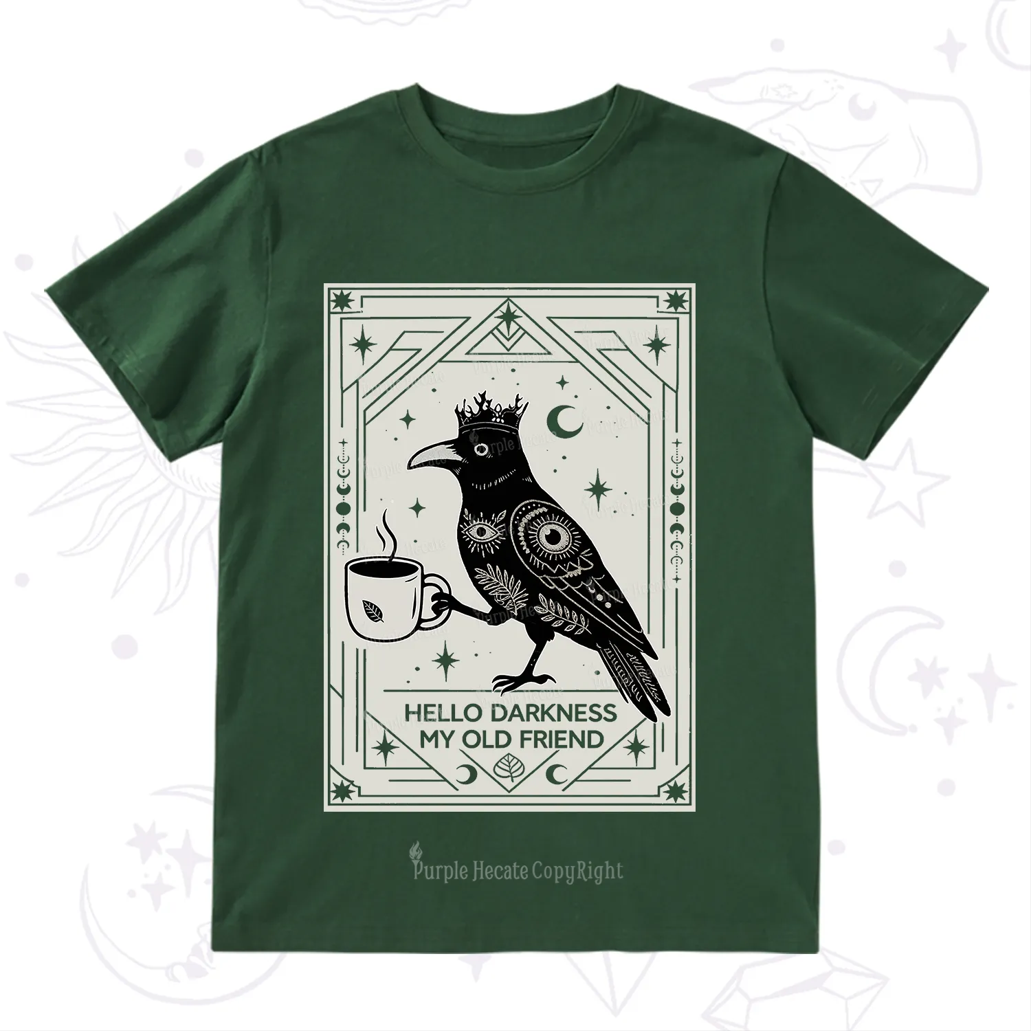 Purplehecate Hello Darkness My Old Friend Crow T-Shirt