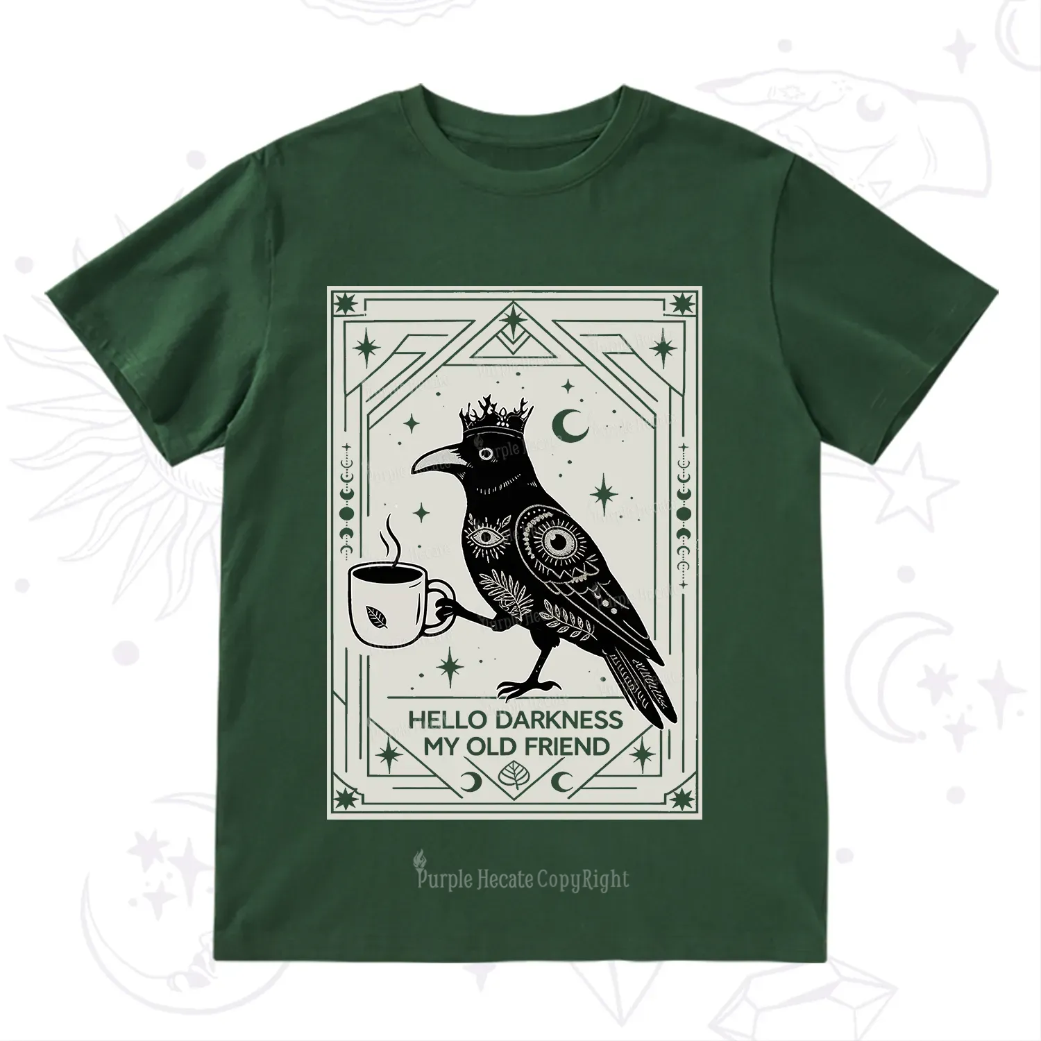 Purplehecate Hello Darkness My Old Friend Crow T-Shirt