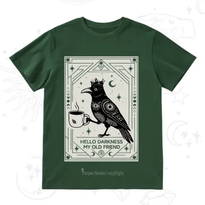 Purplehecate Hello Darkness My Old Friend Crow T-Shirt