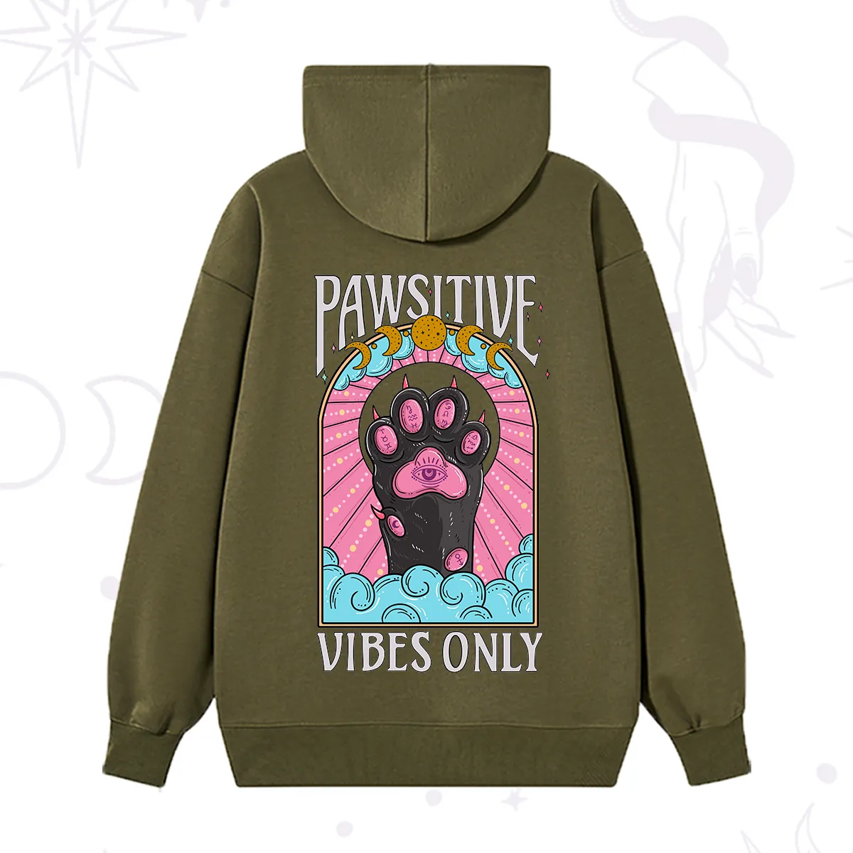 Purplehecate Pawsitive Vibes Only Hoodie