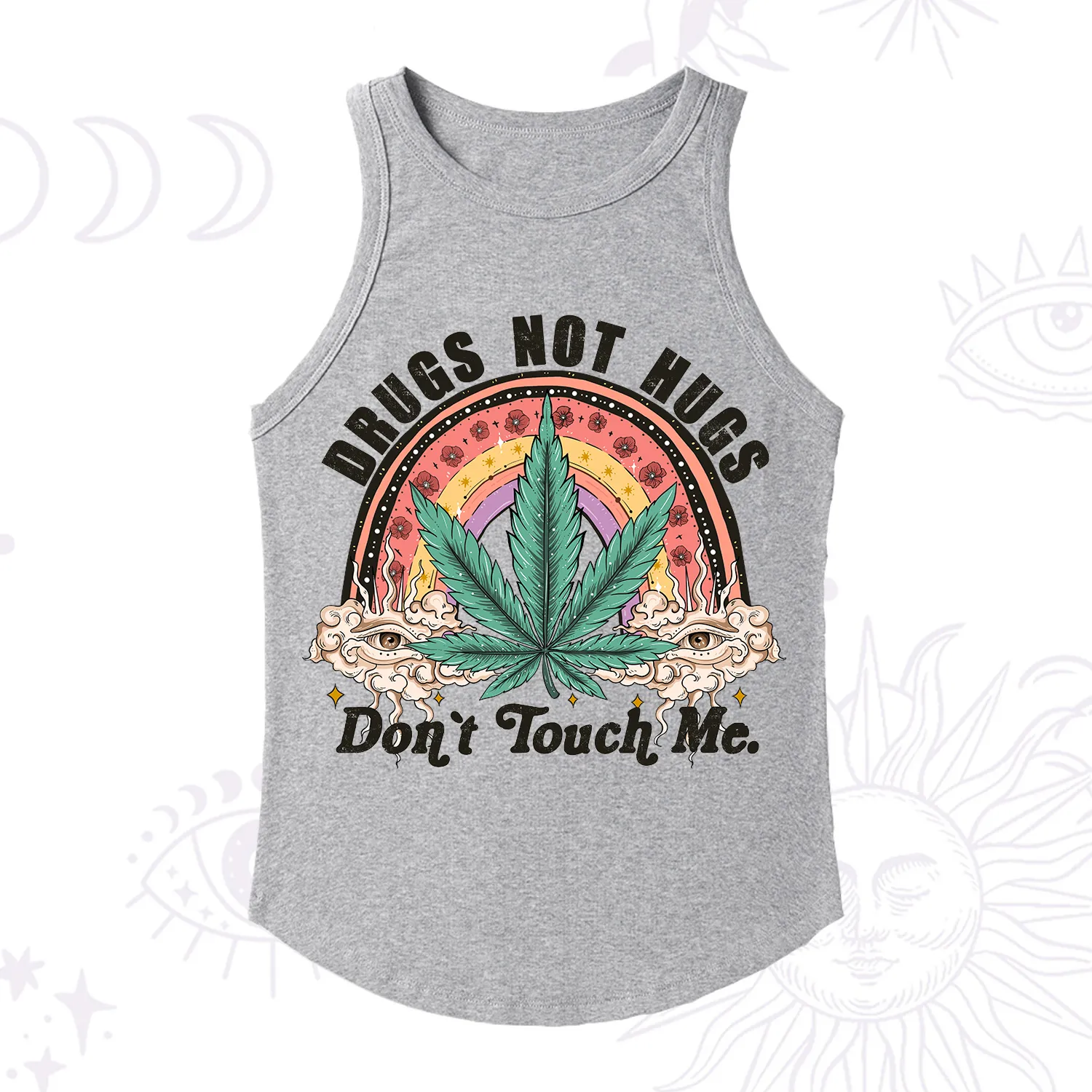 Purplehecate Drugs Not Hugs Racerback Tank Top